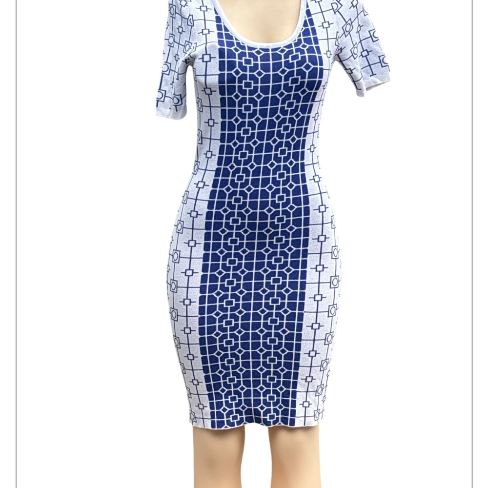 Romeo & Juliet Couture Navy and White Mini Dress